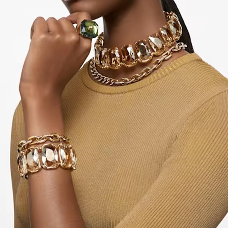 Swarovski Dextera Fashion Trend Mixed Link Bracelet Women Bracelet Gold 5636741