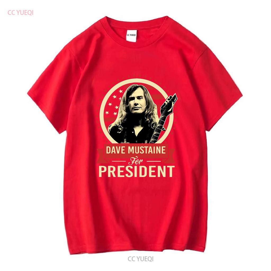 Dave Mustaine für Präsident T-Shirt S bis 4XL lange Ärmel Vintage gewaschen Homme Streetwear Stilvoll Stretchig Unisex Atmungsaktiv