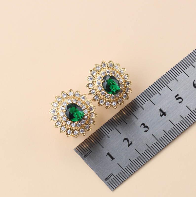 Pozłacany Naszyjnik Ślubny Klipsy Kolczyki Damska Bransoletka Słonecznik Akcesoria Ślubne Włoskie Duże Zestawy Biżuterii Dla Kobiet