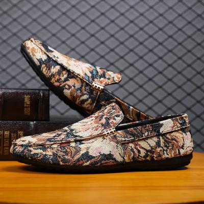 Herren Druck Slipper Sommer Herrenschuhe Walking Casual Leichte Canvas Schuhe Männlich Atmungsaktiv Mode Flach Slip-on Bootsschuh