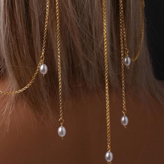 Bentiță de damă cu ciucure cu perle de imitație, design picătură, cerc de păr pentru nuntă, petreceri de aniversare, accesoriu de păr