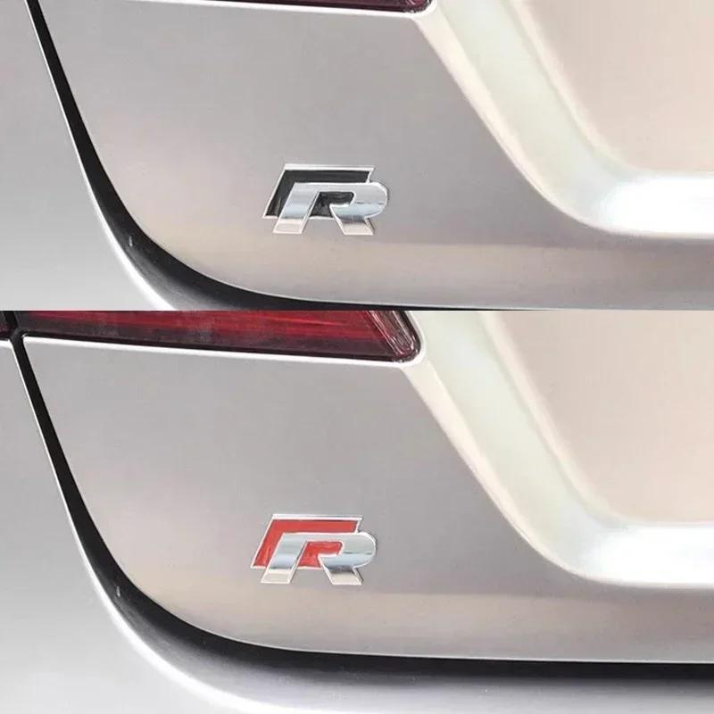 2026 New For VW VOLKSWAGEN For Volkswagen VW R Rline Logo Metal Car Grille Emblem Rear Trunk Badge Stickers Polo Golf Jetta Beet