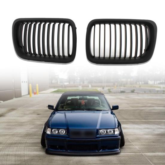 2Pcs Car Grilles Matte Black Auto Front Guard Grille 51138195152 51138195151