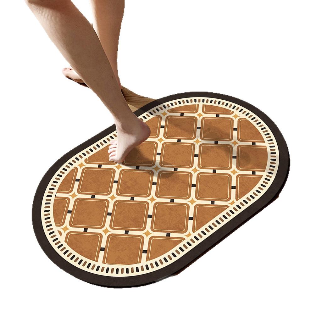 Retro wind diatom mud floor mat household bathroom door bathroom floor mat water absorption quick drying dirt resistant non-slip mat