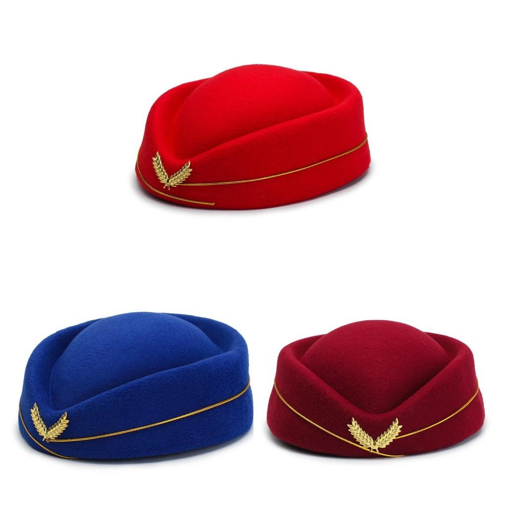 Beret Flight Attendant Hat Women Cap Fashion Casual Stewardess Hats Color Solid
