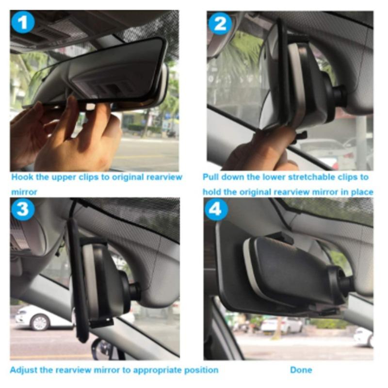 Rear View Mirror,300mm Anti Glare Rearview Mirror Convex Panoramic Rearview Mirror Clip On Car Mirror To Reduce Blind Spot