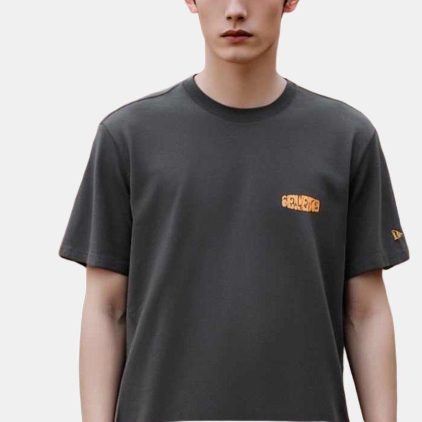 New Era Letter Logo Printed Short Sleeve T-Shirt Unisex T-Shirts Black 13546425