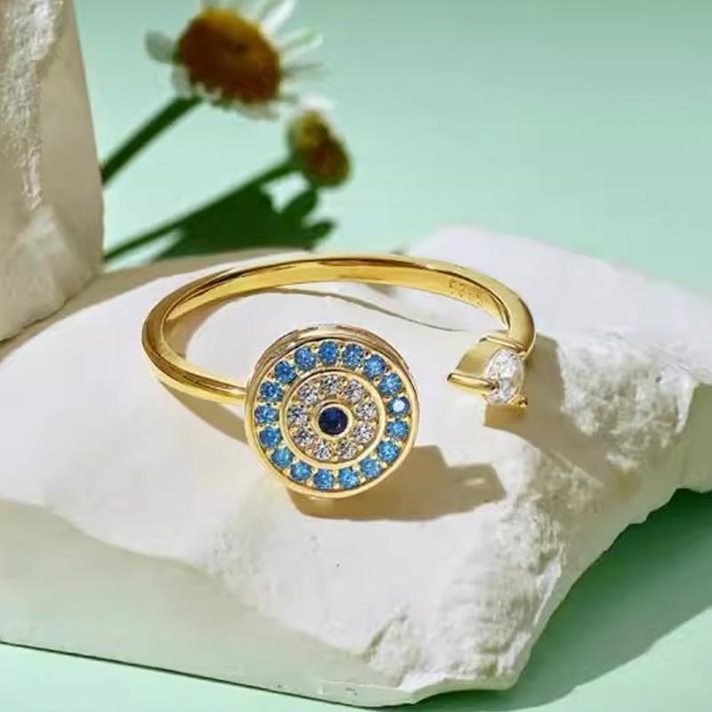 

ZAKOL Повседневные вращающиеся круглые медные циркониевые кольца для женщин и мужчин, декомпрессионные расслабляющие игрушки для вращения медного цвета, ежедневные циркониевые подарки