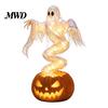 Autumn Yard Decor Halloween Swirling Ghost Pumpkin Lamp, Lighted Spooky Decorative Sculptures Statue, Warm LED Outdoor Decoration for Porch