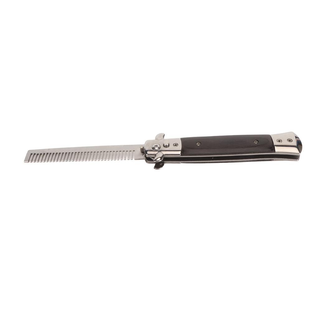 Switchblade Comb Men Automatic Push Button Foldable Pocket Oil Hair Comb for Hair Beard Moustache