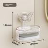 1PCS Punch-free Butterfly Suction Cup Soap Box Double-layer Soap Drain Storage Rack Kitchen and Bathroom Wall-mounted Soap Box