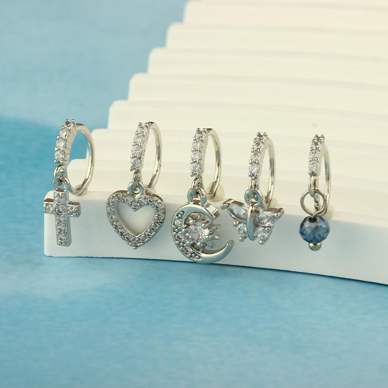 20G Teardrop Zircon Nose Ring Pendant - Trendy European & American Piercing Jewelry