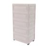 Plastic Drawer Storage Tower with 6 Drawers, 5-Tier Tall Storage Cabinet with Wheels and Lock