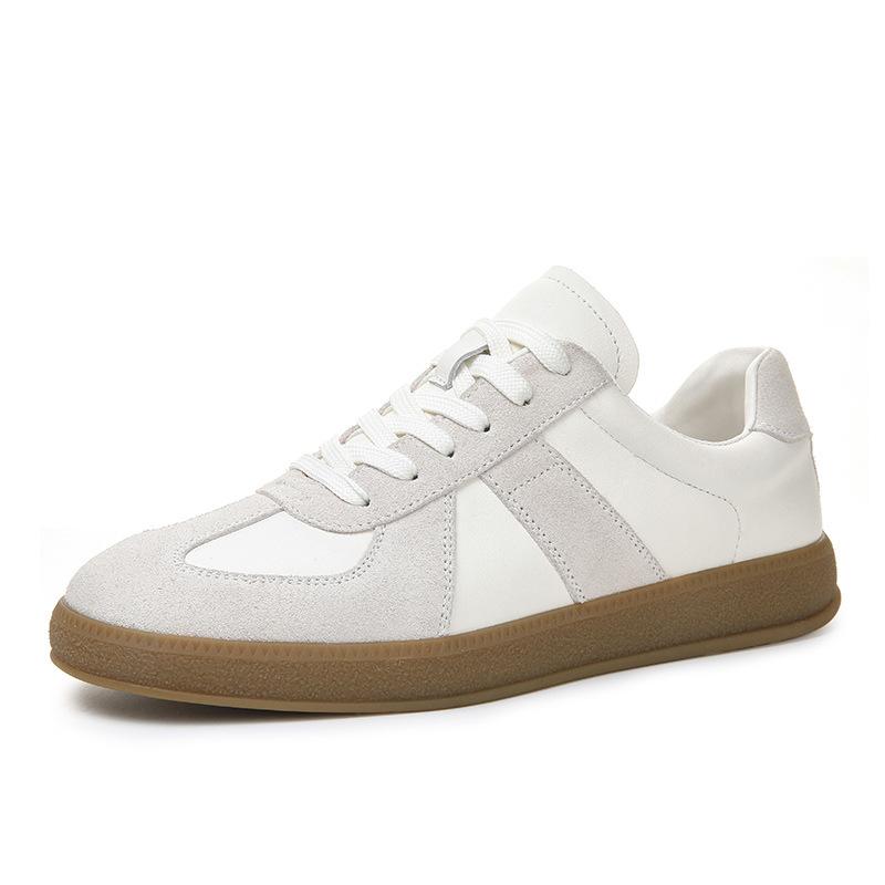 2025 Autumn New Men's Genuine Leather Sports and Leisure White Shoes Trendy Versatile Board Shoes