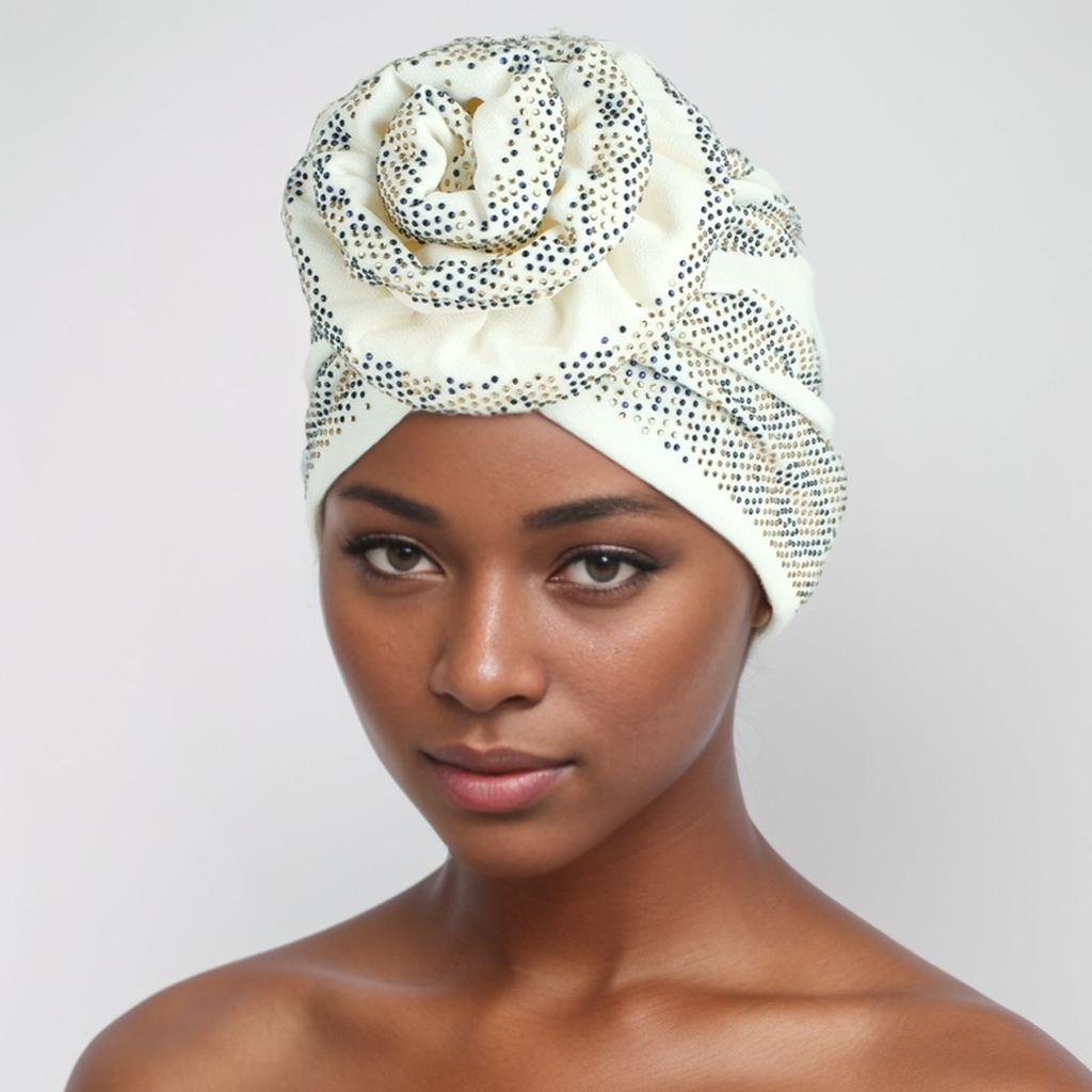 Full Diamonds Donut Turban Caps for Women