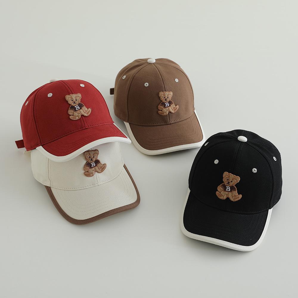 JYL TS DIY Bear Kids Cap Embroidered Patch Baseball Hat Cotton