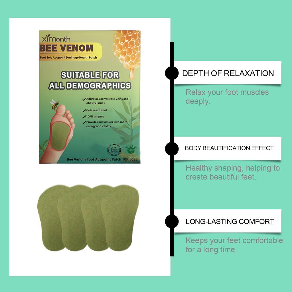 10pcs Bee Venom Foot Patch Slimming & Shaping Deep Cleansing Body Foot Care Foot Patch