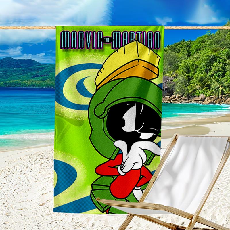 proof beach towel with a Marvin the Martian1 pattern - soft,absorbent,quick-drying,machine washable - perfect for swimming,camping,bathing