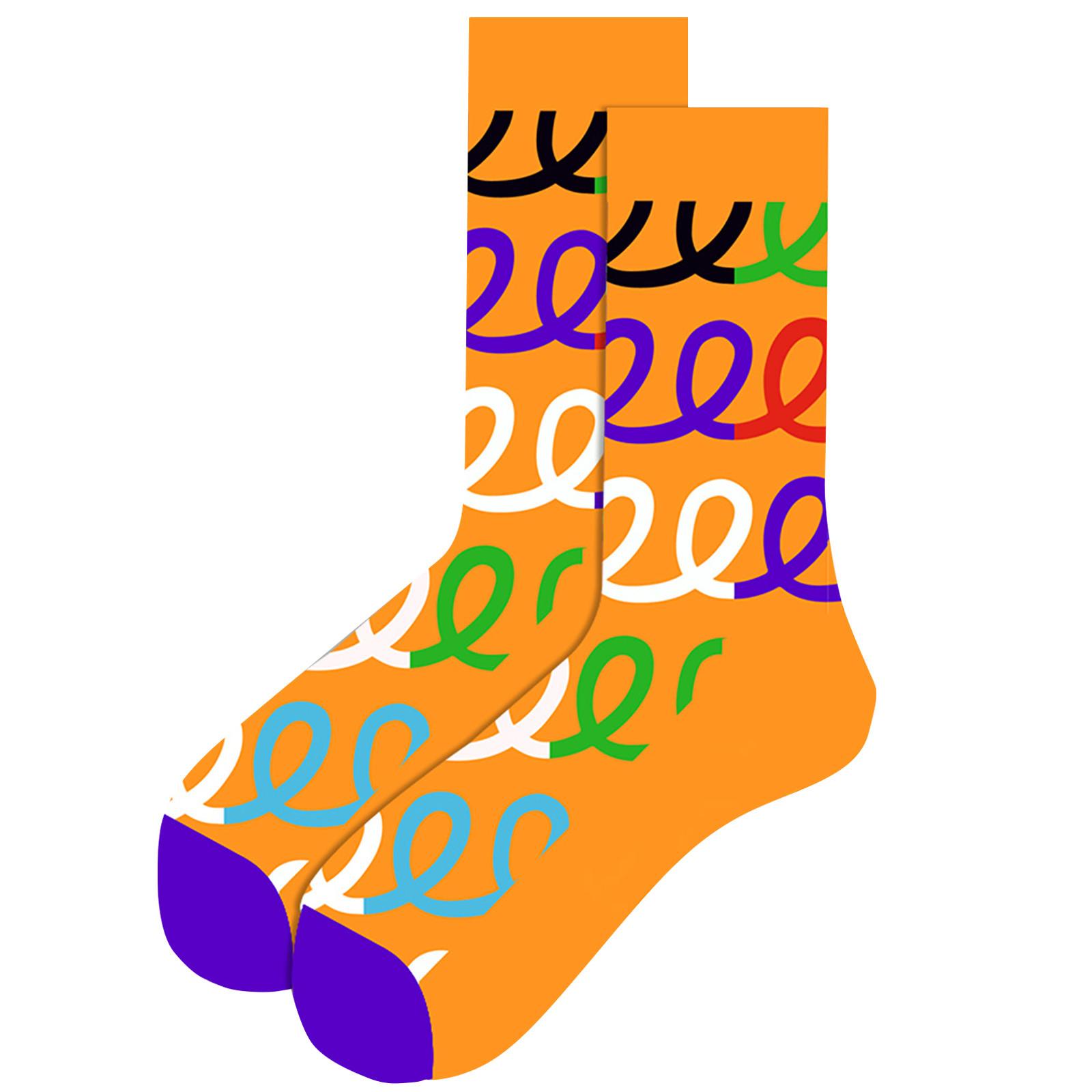 

Мужские рождественские носки для мужчин, повседневные спортивные носки с ватным тампоном, теплые носки для отдыха One Size оранжевый