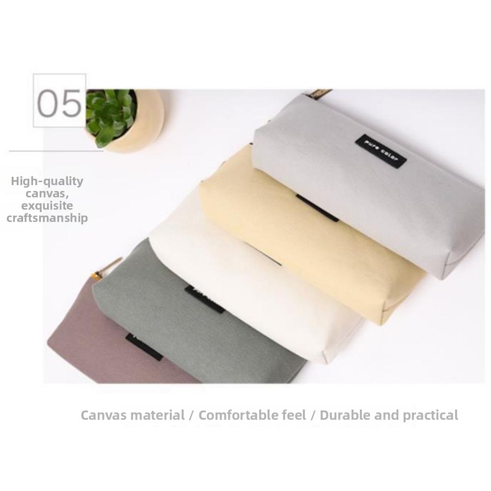Large Capacity Pencil Bag Solid Color Pen Pouch New Stationery Bag  School Supplies