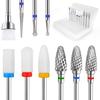 10 Stück Keramik Nagelfräser Bits, 3/32 Zoll Professionelles Acrylnagel Bit Set, Nagelfeilen Bits Nagelkunst Werkzeuge für Elektrische Maniküre Maschine Zuhause Salon