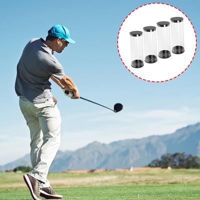 4Pcs Golf Barrel Clear Tubes with Caps Golfs Carrying Case Clear Plastic Tube Portable Ball Case Golf Organizers