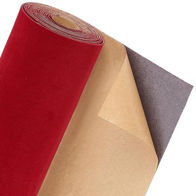 BENECREAT 4m Roll Pasted Velvet Fabric Dark Red Velvet Fabric Width 25cm Thickness Velor Adhesive Velvet Flocked Liner Craft Making Jewelry Box