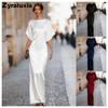 Neues Französisches Elegantes Bodenlanges Chiffon-Abendkleid Schlankmachendes Schickes Kleid