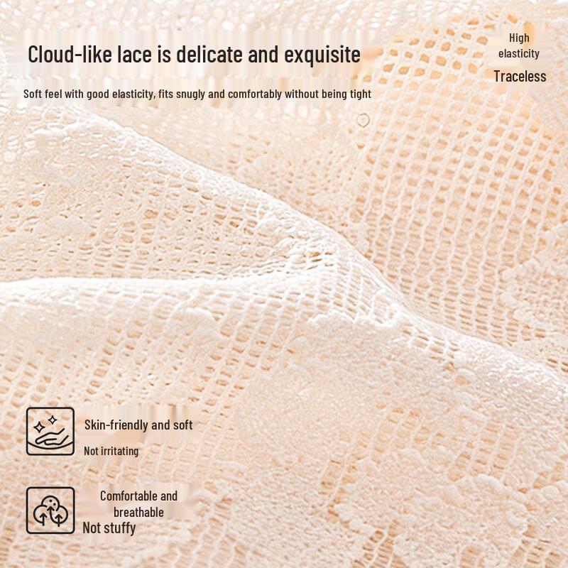 Audifen Women's High-Waist Lace Antibacterial Briefs (3-Pack)