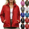 Women's Casual Long Sleeve Zip-Up Windbreaker Jacket with Pockets