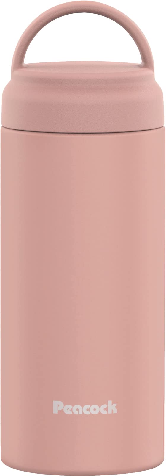 

Peacock Stainless Steel Water Bottle, Screw-On Mug with Handle, Insulated for Hot or Cold Drinks, 350ml, Dusty Pink, AKZ-35 PD