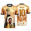 Herren Sommer Weiches Messi Fußball Grafik T-Shirt Kurzarm Lässig Sport Trikot Kinder Jungen Oberteile Street Tägliche Kleidung