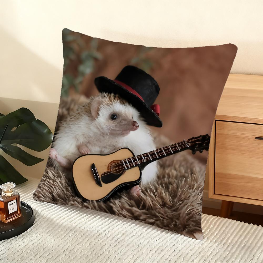 Cute Hedgehog Cushion Cover Soft Short Plush Pillow Cover Smooth Cozy Texture Aesthetic Cushion Case Home Decor