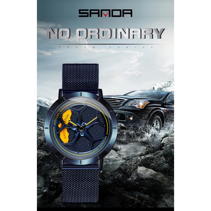 SANDA Ceas Bărbați Nou Ceas Rotativ Ceas Fashion Hollow Quartz