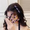 Sparkling Crystal Stone Braided Hair Clips Tooth-Shaped Non-Slip Bangs Hairpin