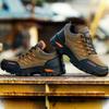 Antypoślizgowe Męskie Buty Robocze i Trekkingowe na Grubej Podeszwie - Sznurowane Outdoorowe Sportowe Casualowe Sneakersy na Wiosnę i Jesień