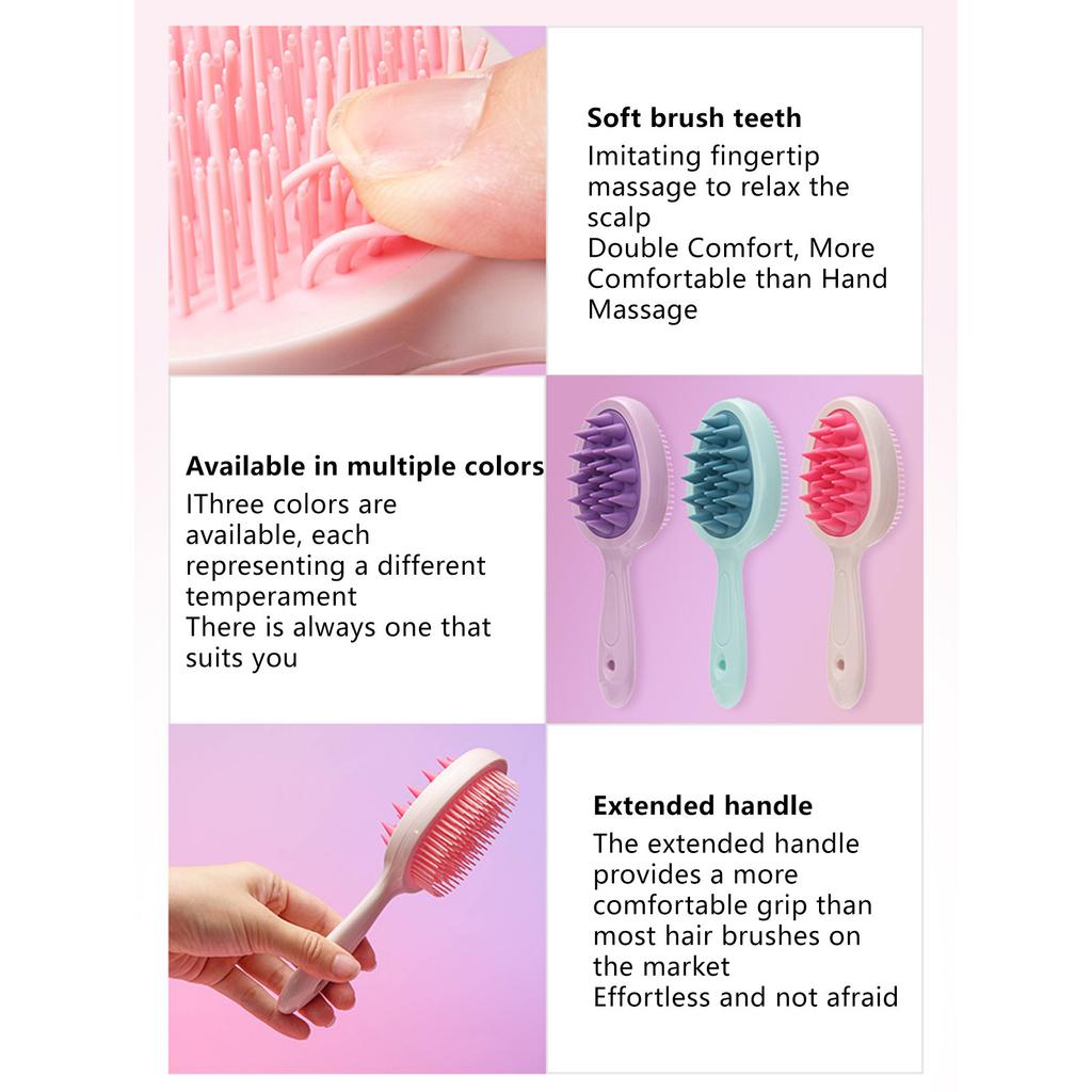 Two Sided Hair Brush for Detangling Wet and Dry Hair Scalp Massage Brush Reduce Frizz Smooth Shine Gentle on All Hair Types