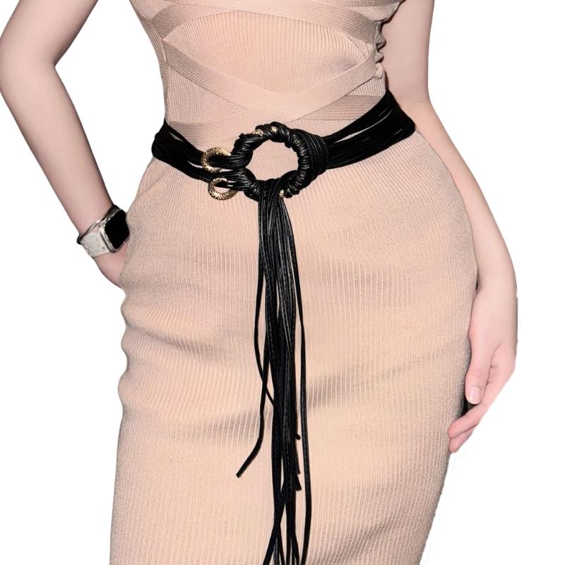 Casual Outfit Tassels Belt Traditional Styles Belt Versatiles Dress Waist Belt for Women Fashion Accessory