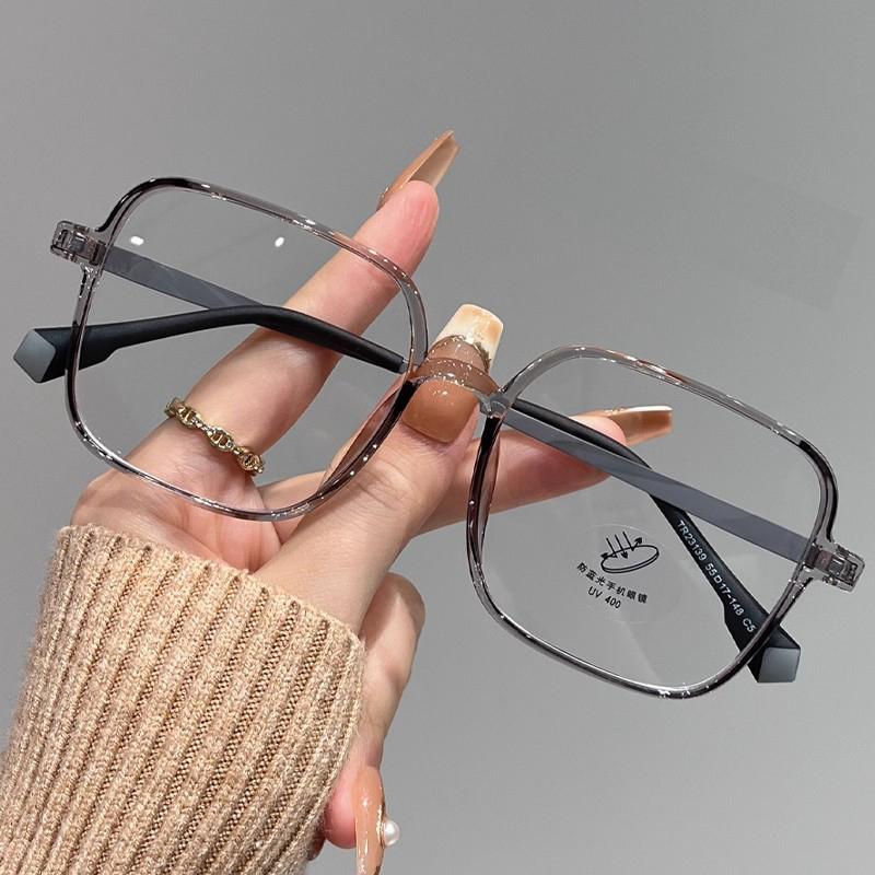 TR90 Large Square Nearsight Glasses Women Men Fashion Oversized Myopia Eyewear Optical Prescription Eyeglasses Black Matte Frame