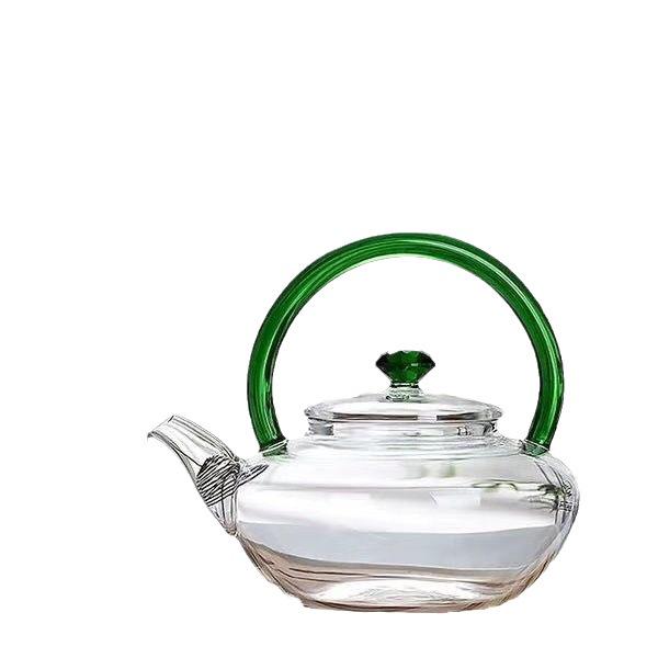Heat-Resistant Glass Teapot with Handle for Kung Fu Tea Ceremony