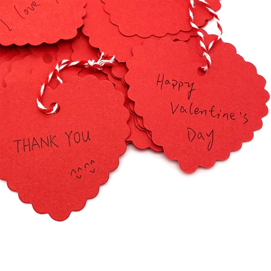 100 Pcs Tags Valentine Gift Tags Heart Cutouts Shaped Kraft Paper Tags With 300 Feet String For Valentine's Day Mother's Day Wedding Party