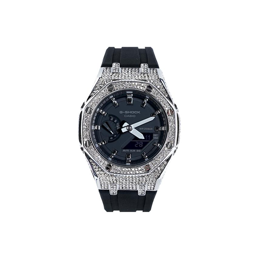 

CASIO Мужские Часы Черные Серия с Жидкокристаллическим/Аналоговым Двойным Дисплеем GA-2100-1A- Regular Watch Box