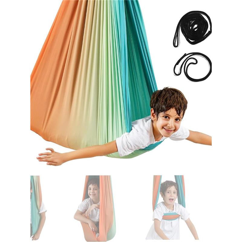 

Двухцветный градиент Детский тренажер для раскачивания Внутренний микро-эластичный гамак 150*140cm