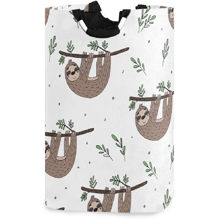 Laundry Hamper Bucket Cute Woodland Animals Trees Mushrooms Berries Collapses Laundry Basket Washing Bin for Home Organizer Nursery Storage Baby