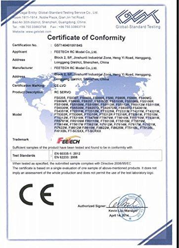 RCmall 360° Continuous Rotation Feetech FS90R Micro Servo, 6V 9G, Pack of 5