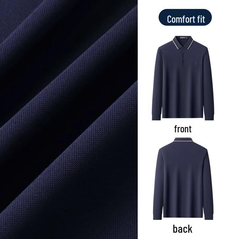MONTAGUT Men's Silk Blend Long-Sleeve Polo Shirt