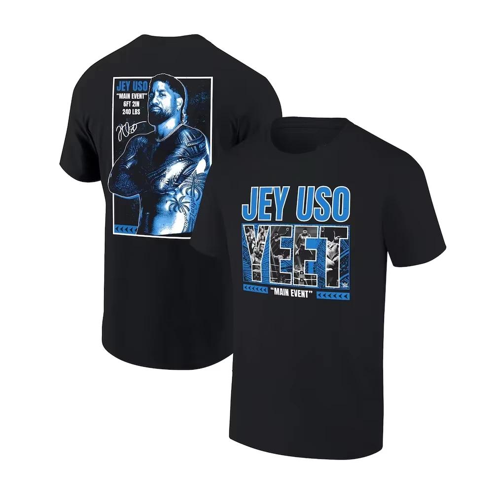 2025 Women's WWE Clothes Men's Ripple Junction Black Jey Uso Yeet T-Shirt Youth Child Wrestling Fans Must Have Unisex Tee Tops