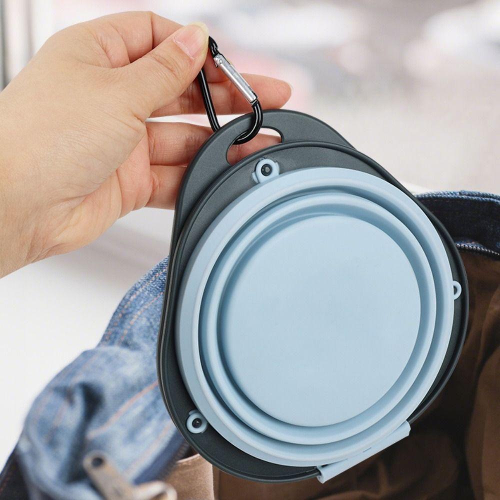Food Grade Pet Folding Bowl Portable Pet Food Water Feeding Tray  Cat and Dog Use