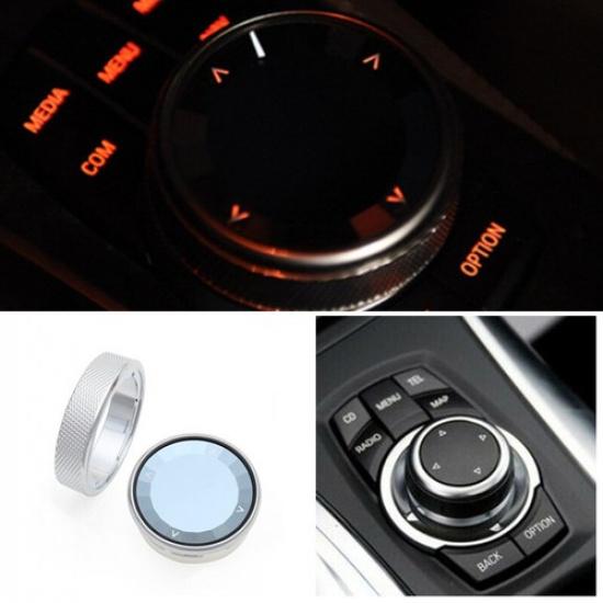 Silver Crystal Car Center Media Knob Replacement For BMW 3 Series E90 2005-2012