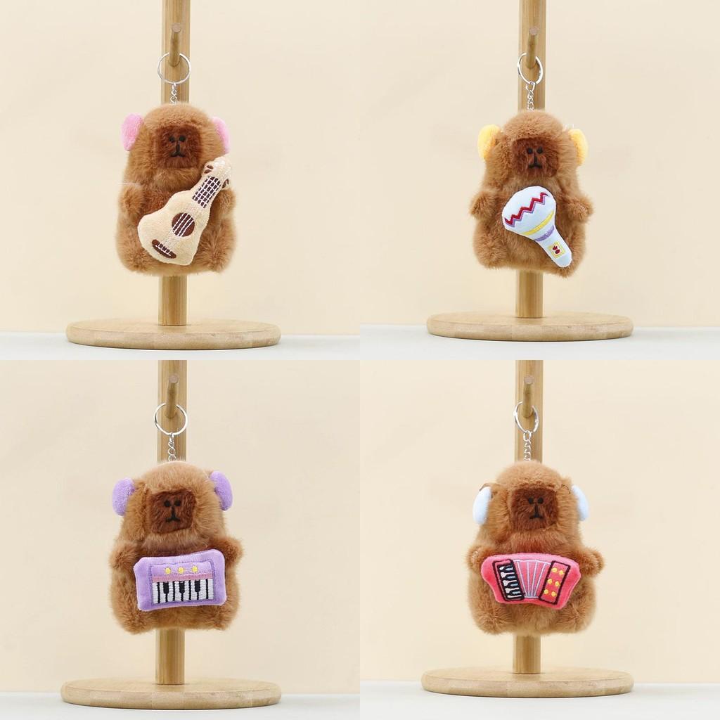 Music Capybara Band Mini Plush Pendant Toy Collectible Gift For Kids Desk Decor